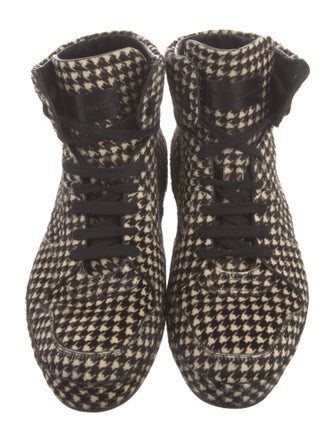 Ralph Lauren Ponyhair Houndstooth Print Sneakers