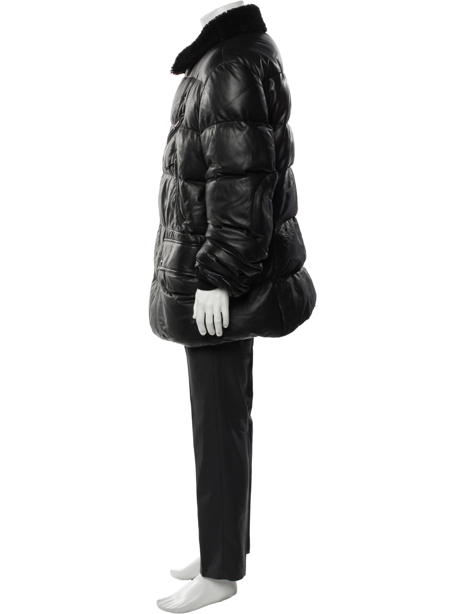 Ralph Lauren Purple Label Lamb Leather Puffer Coat