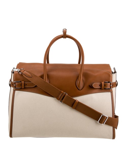 Ralph Lauren Purple Label Bedford Calfskin-Trim Canvas Duffel