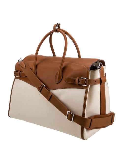 Ralph Lauren Purple Label Bedford Calfskin-Trim Canvas Duffel