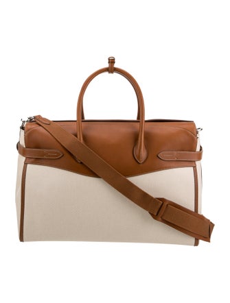 Ralph Lauren Purple Label Bedford Calfskin-Trim Canvas Duffel