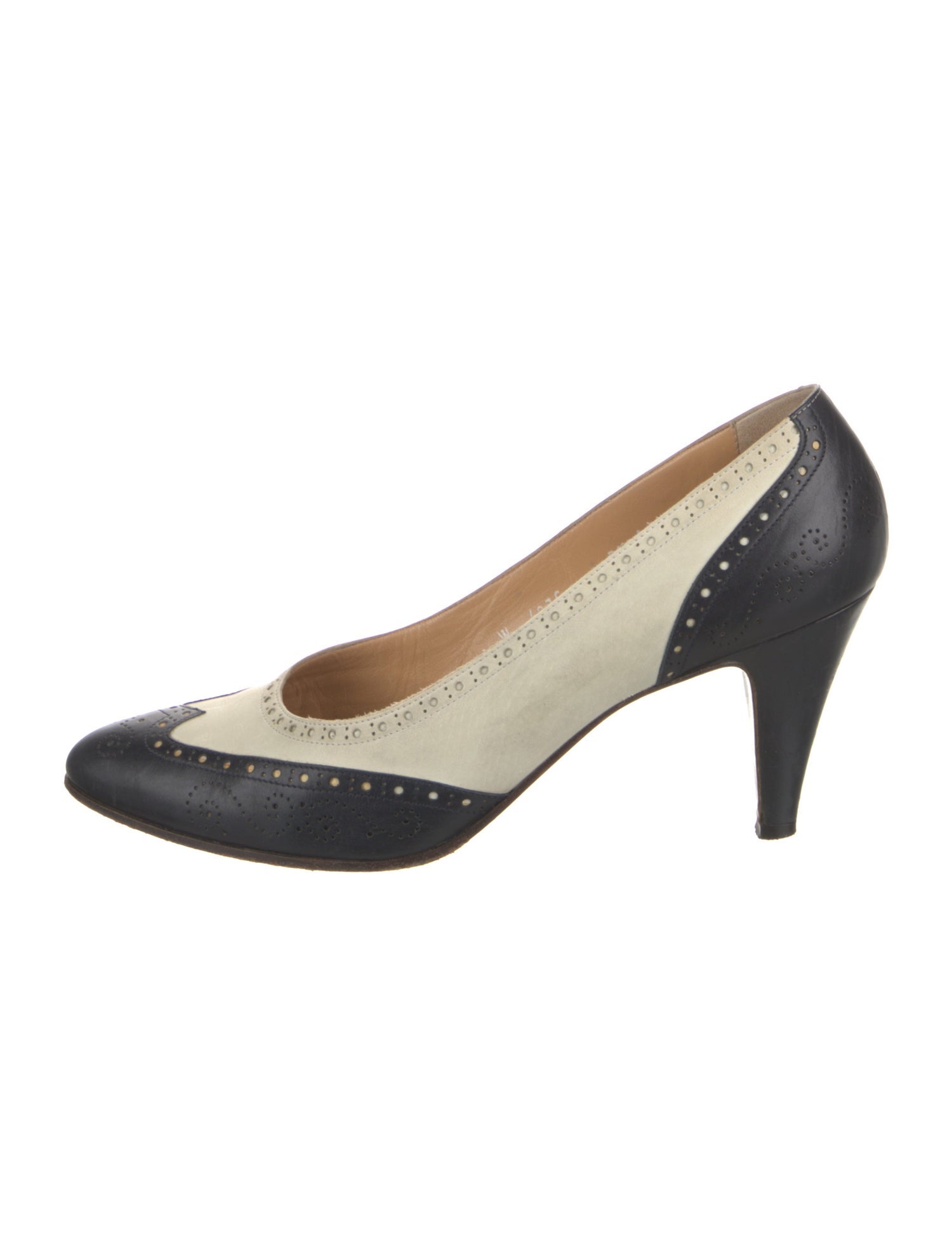 Ralph Lauren Leather Colorblock Pattern D'Orsay Pumps