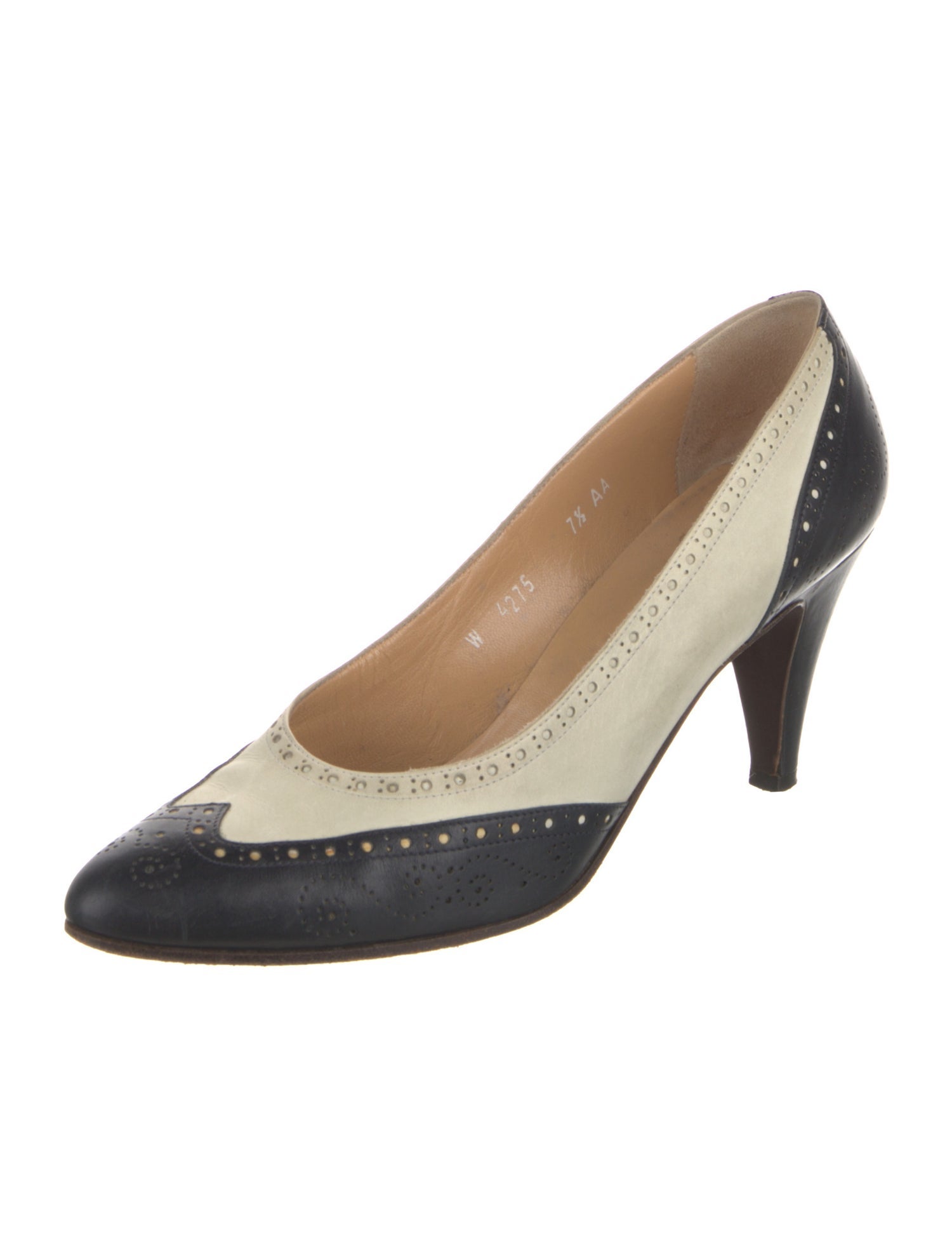 Ralph Lauren Leather Colorblock Pattern D'Orsay Pumps