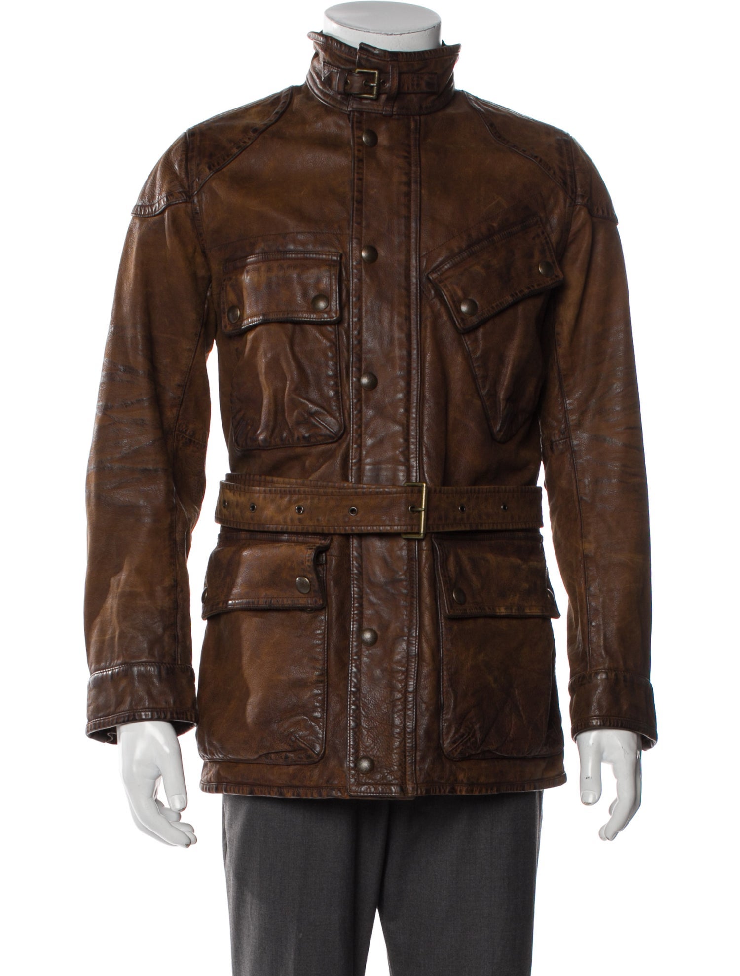 Ralph Lauren Black Label Vintage Leather Utility Jacket
