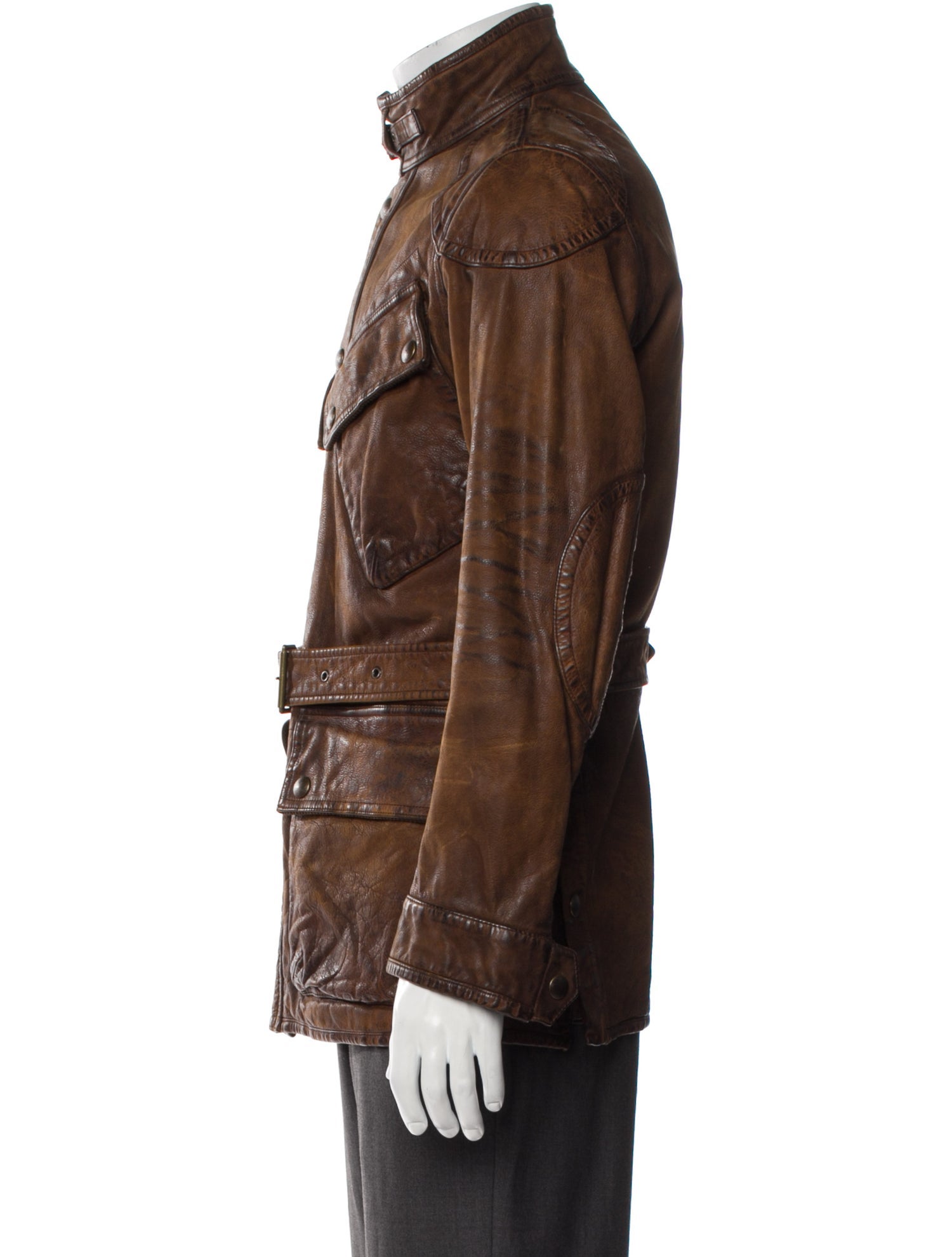 Ralph Lauren Black Label Vintage Leather Utility Jacket