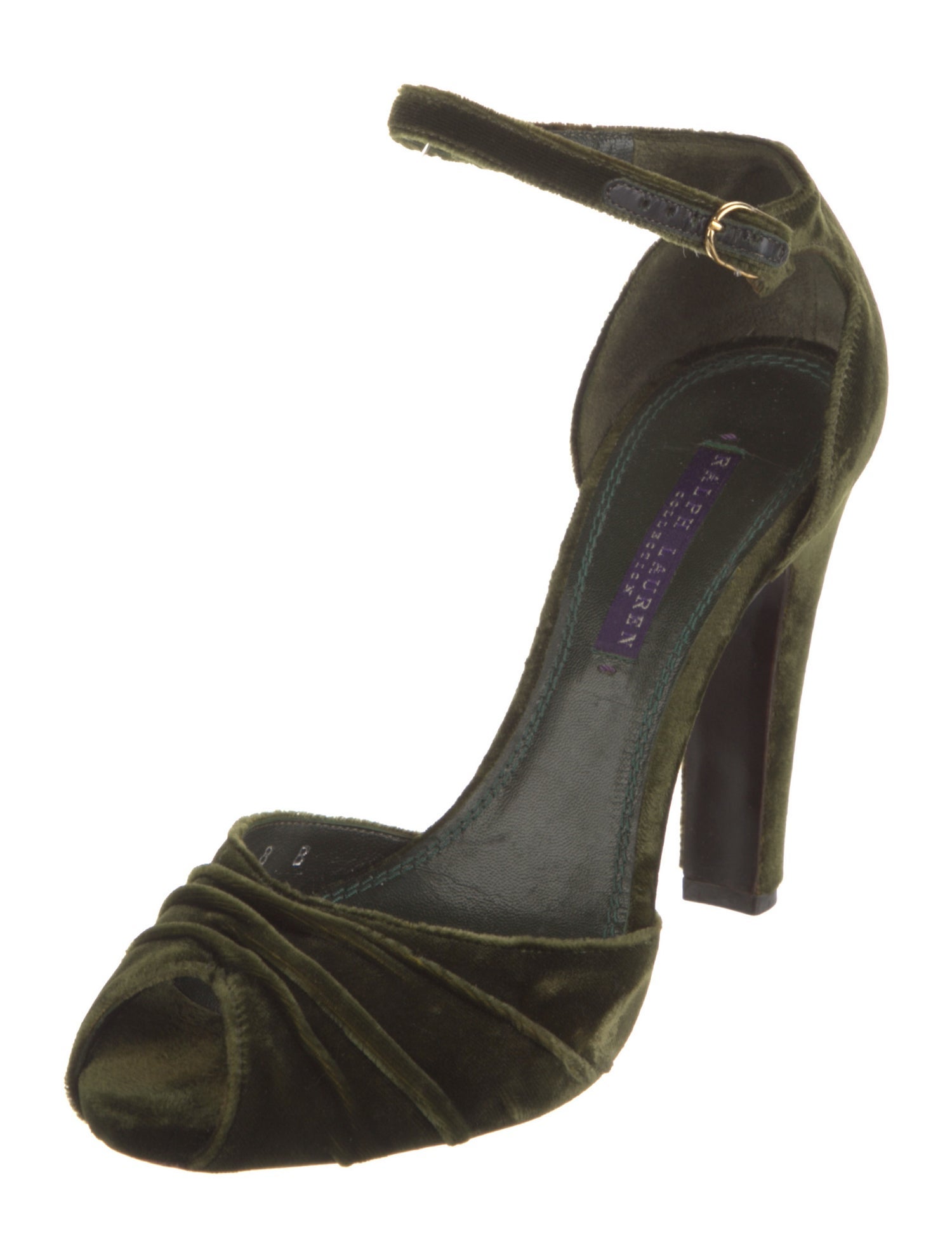 Ralph Lauren Velvet Pleated Accents D'Orsay Pumps