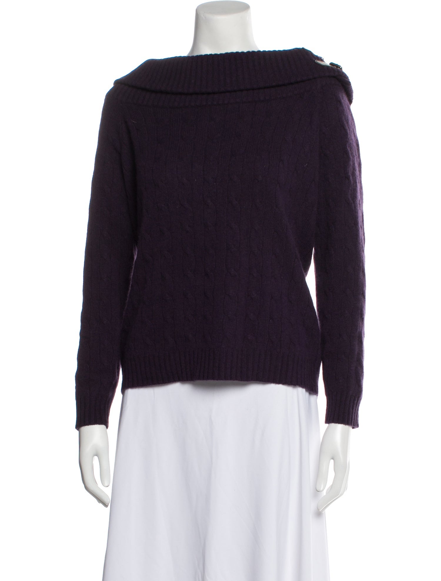 Ralph Lauren Black Label Cashmere Bateau Neckline Sweater
