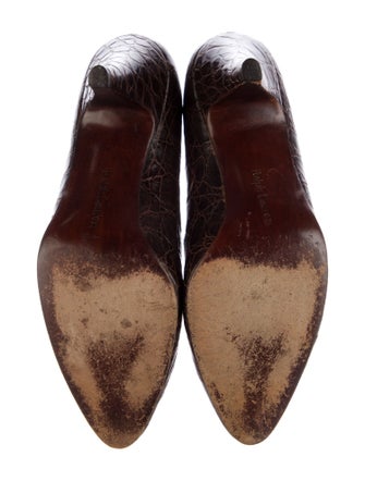 Ralph Lauren Embossed Leather Animal Print Pumps