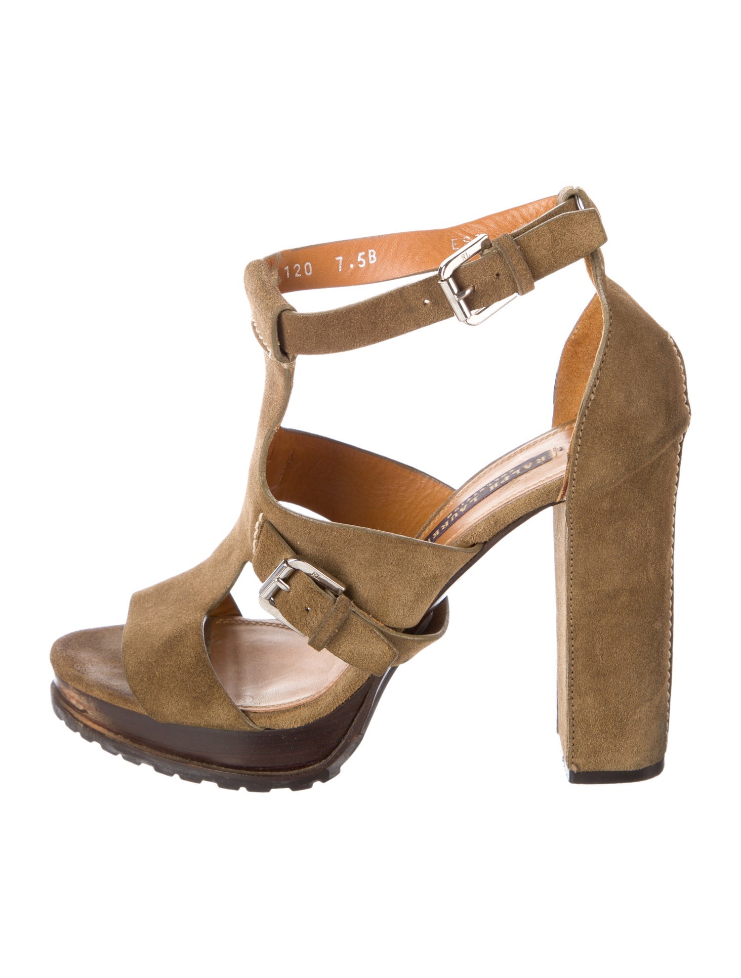 Ralph Lauren Suede T-Strap Sandals