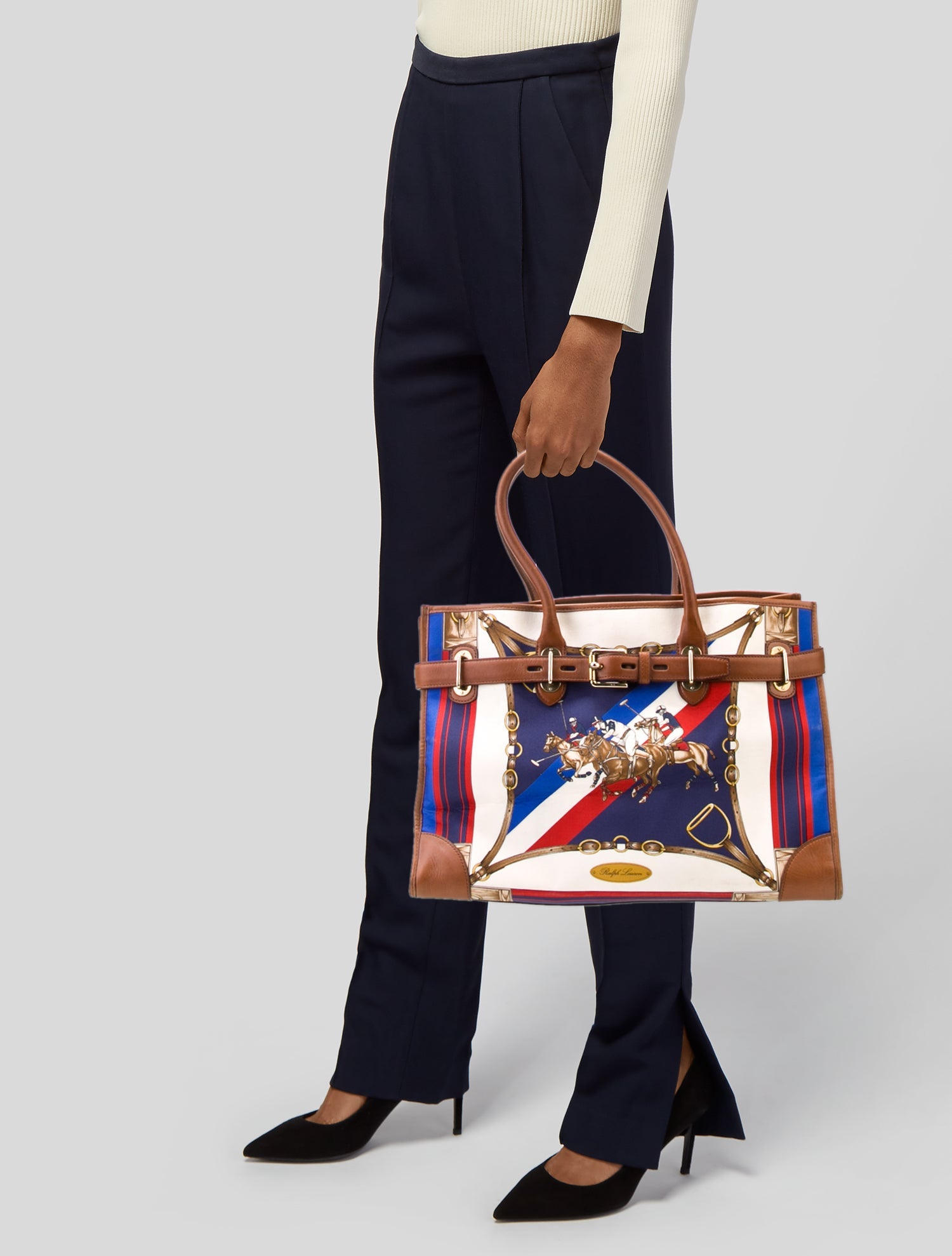 Ralph Lauren Leather Top Handle Bag