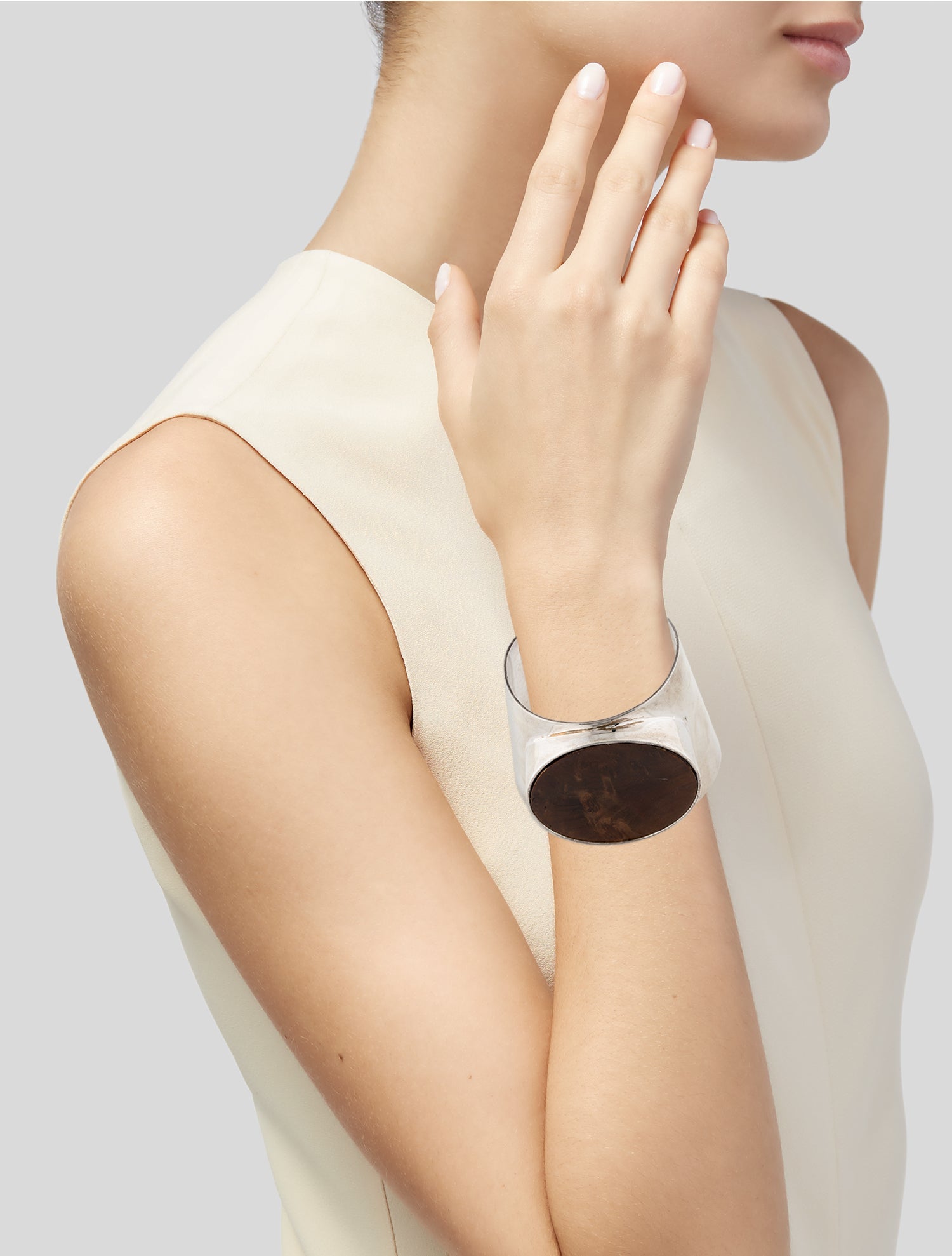 Ralph Lauren Wood Embellished Cuff Bracelet