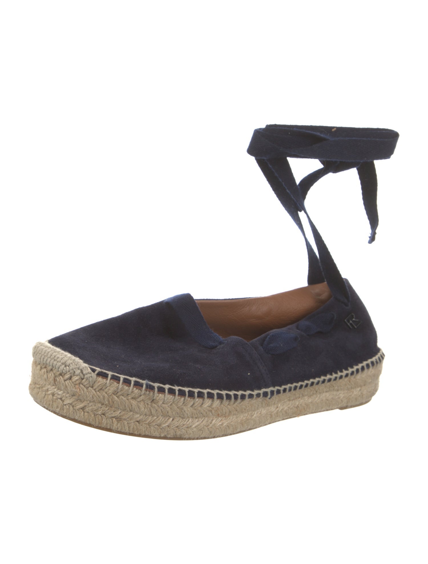 Ralph Lauren Purple Label Suede Embroidered Accent Espadrilles