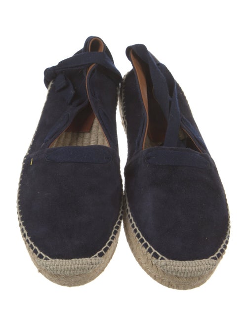 Ralph Lauren Purple Label Suede Embroidered Accent Espadrilles