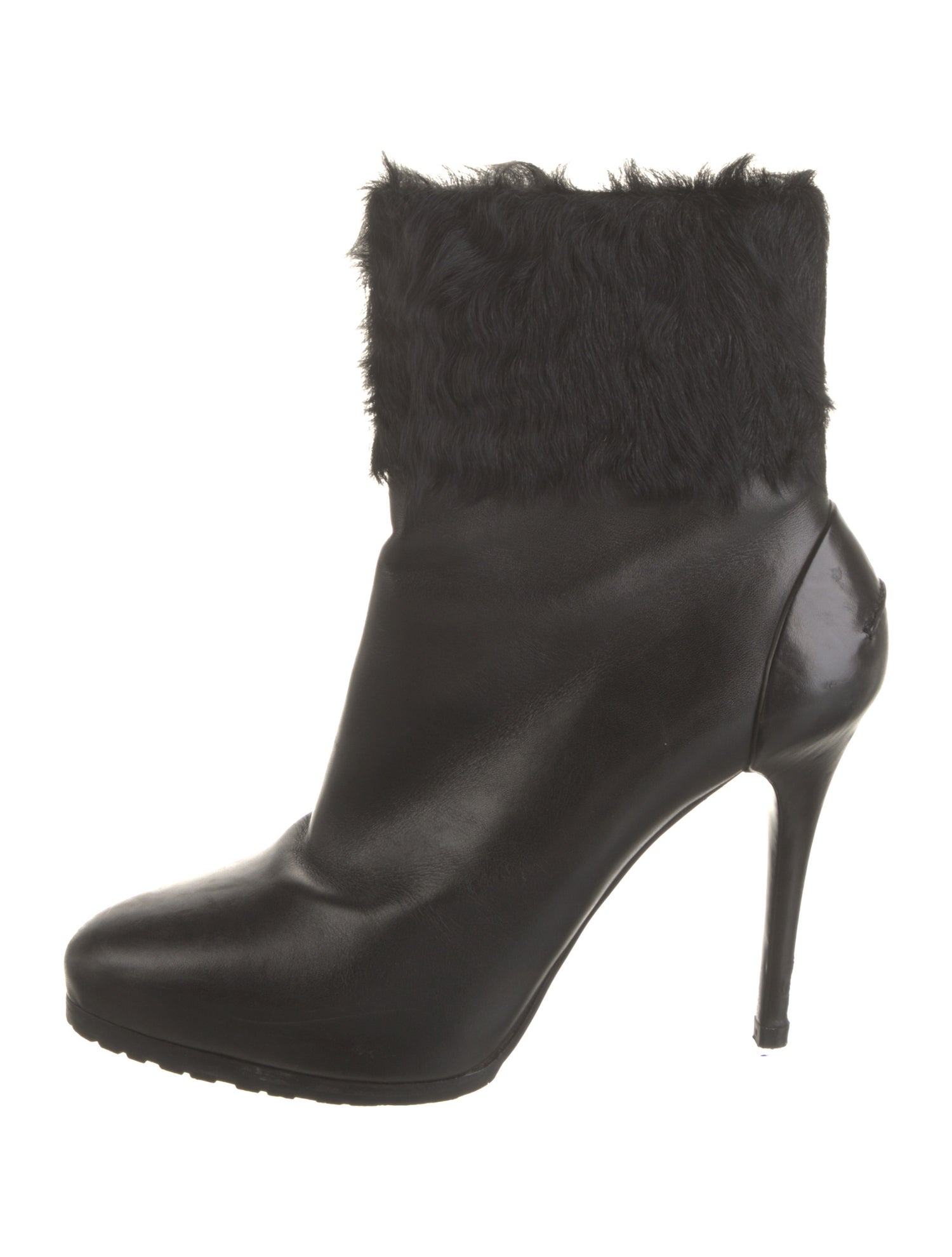 Ralph Lauren Leather Fur Trim Boots