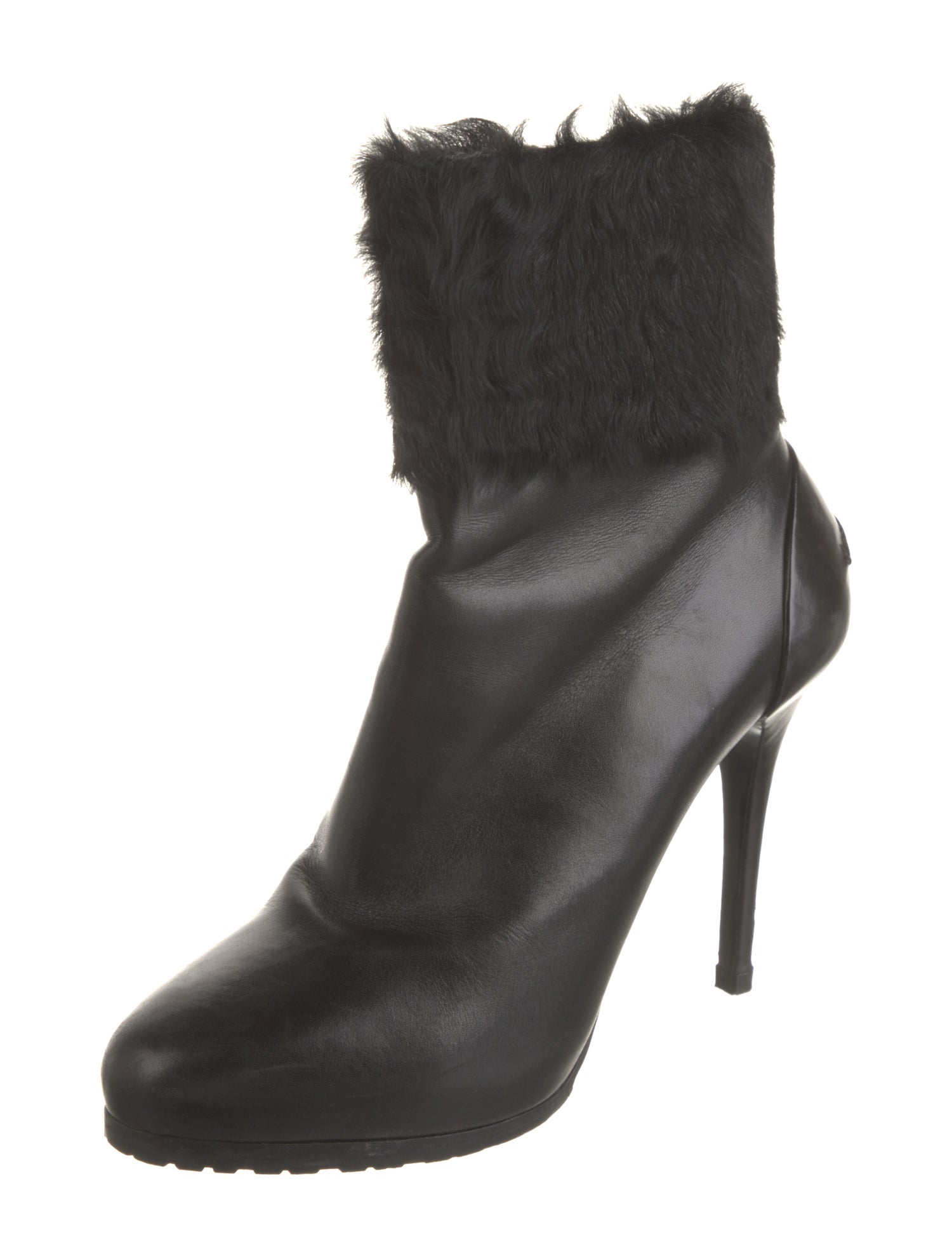 Ralph Lauren Leather Fur Trim Boots