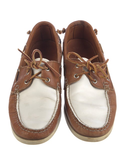 Ralph Lauren Leather Colorblock Pattern Boat Shoes