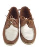 Ralph Lauren Leather Colorblock Pattern Boat Shoes