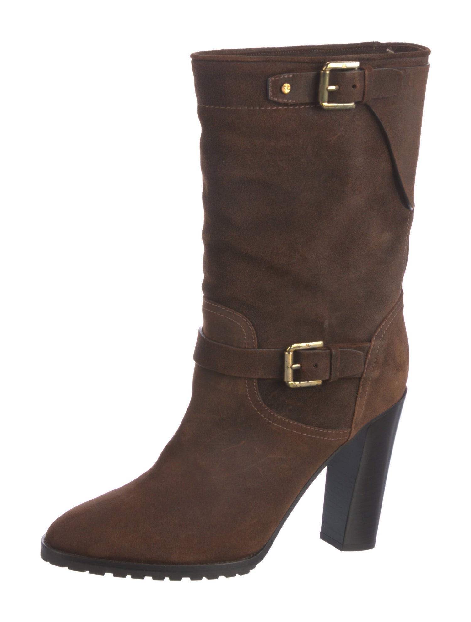 Ralph Lauren Suede Moto Boots