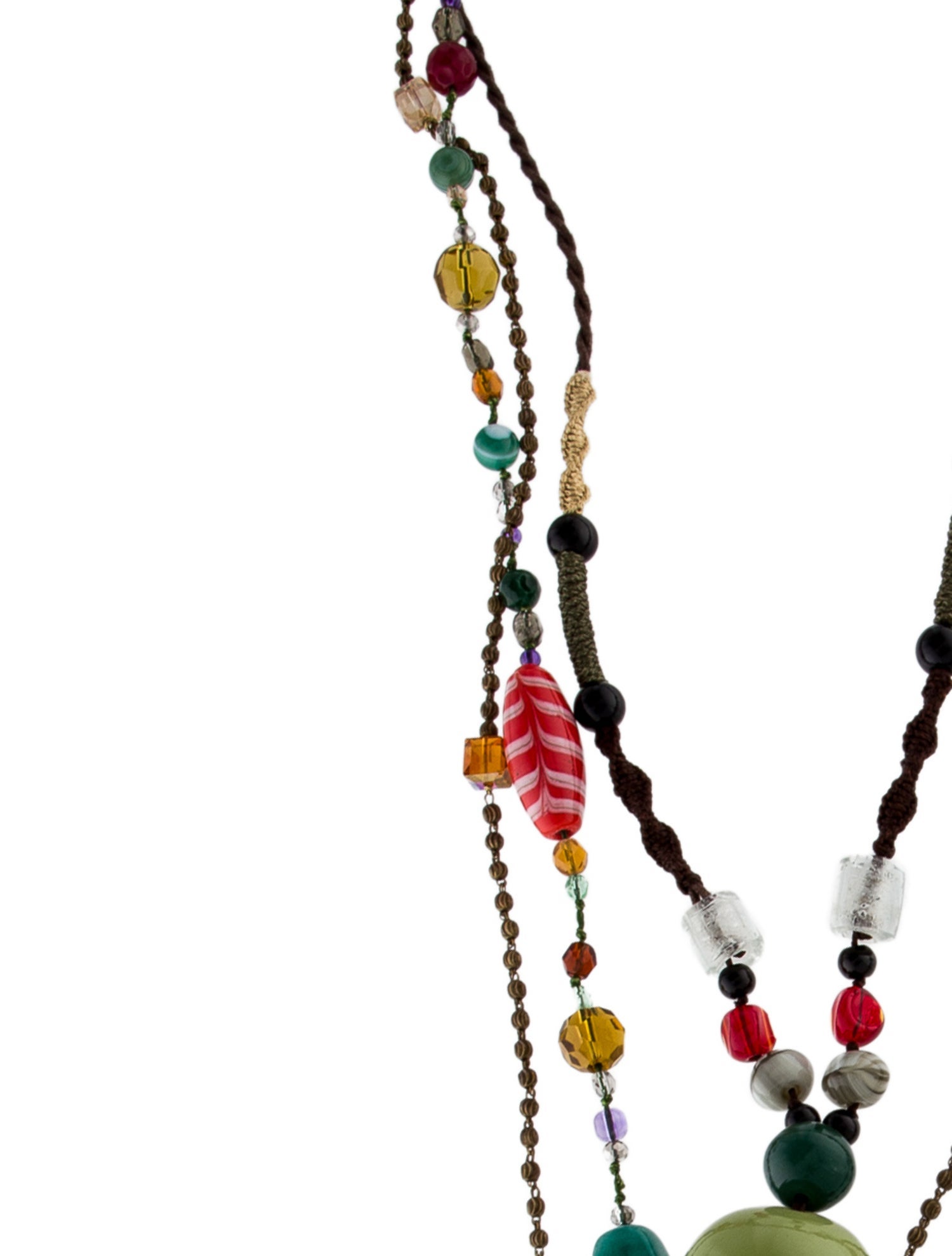 Ralph Lauren Crystal, Glass & Multicolor Stone Multistrand Necklace