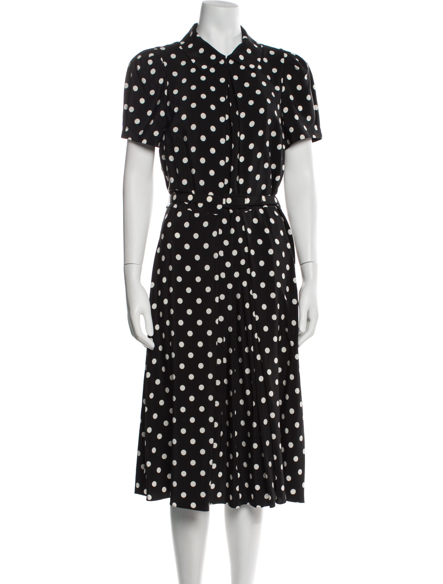 Ralph Lauren Purple Label Polka Dot Print Midi Length Dress