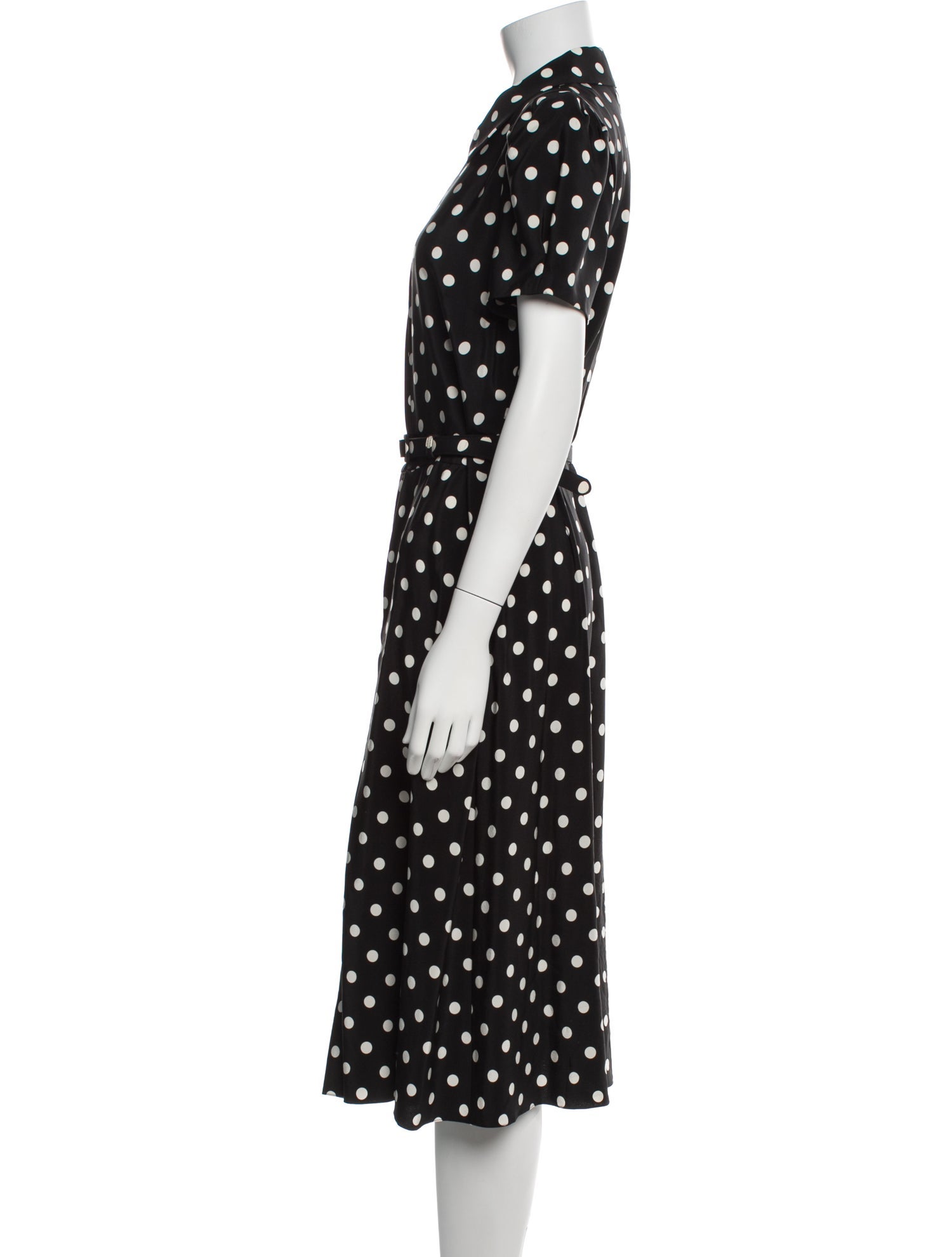 Ralph Lauren Purple Label Polka Dot Print Midi Length Dress