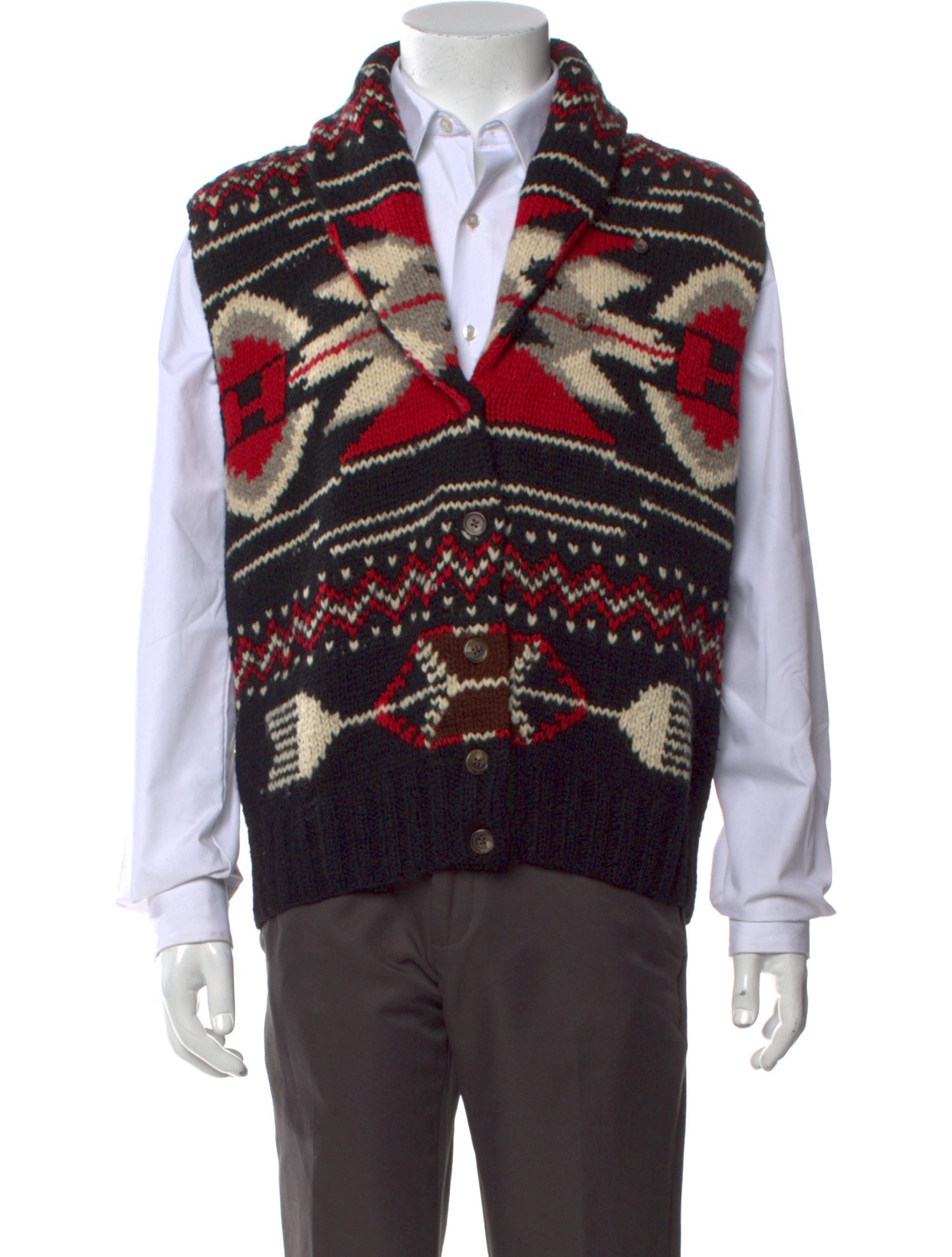 Polo Ralph Lauren Wool Patterned Sweater Vest