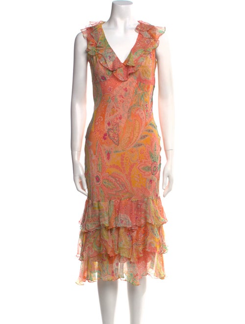 Ralph Lauren Silk Midi Length Dress
