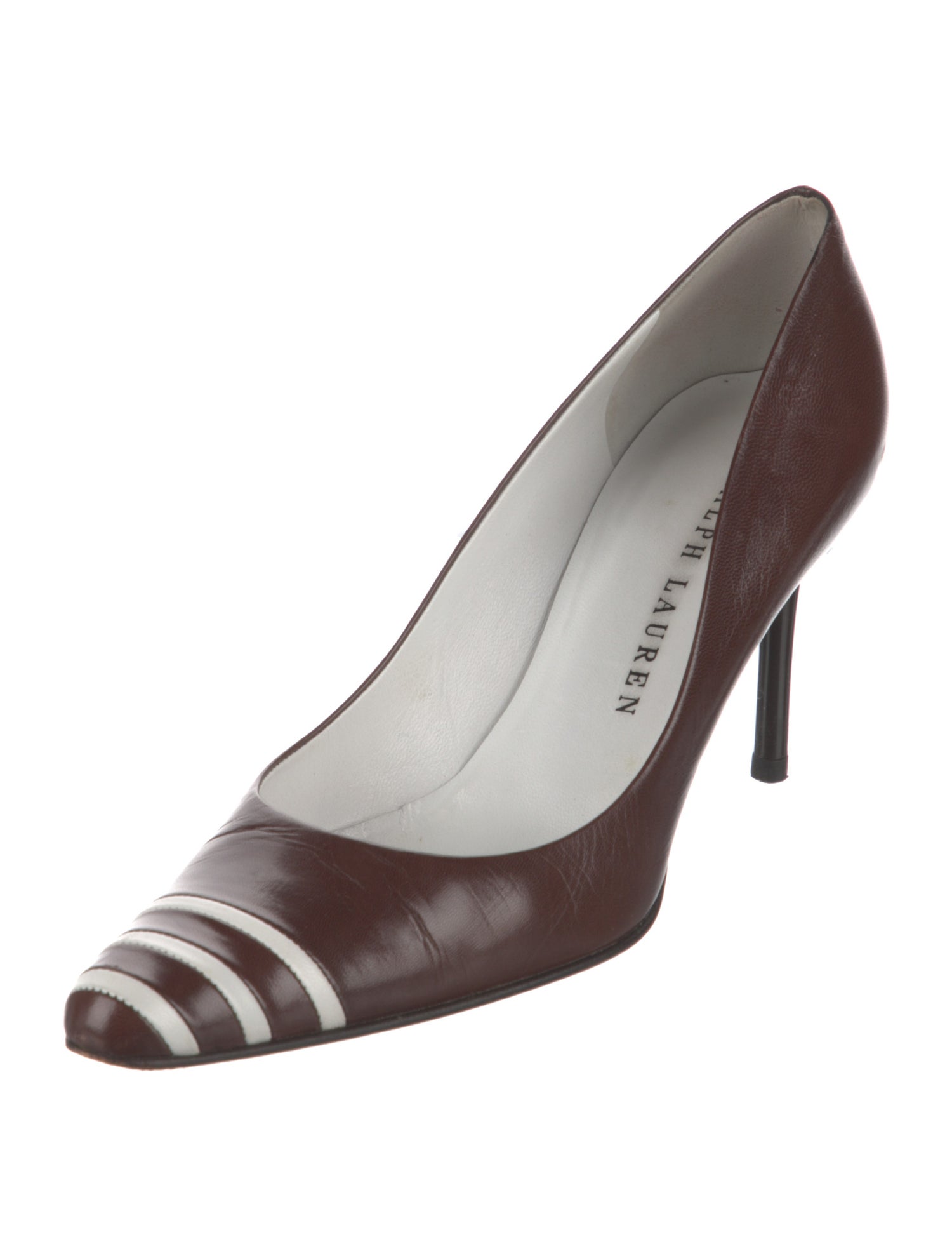 Ralph Lauren Leather Striped Pumps