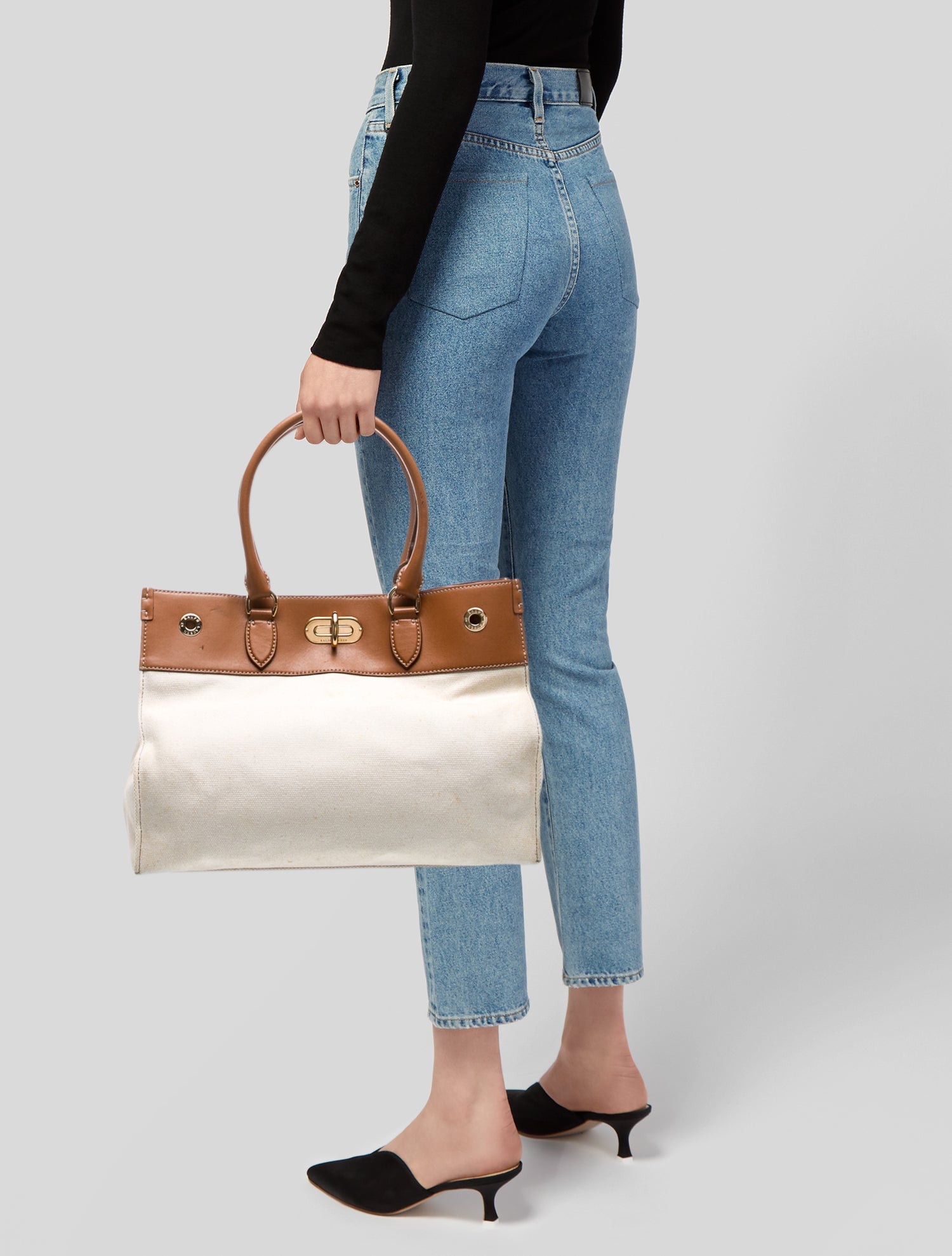 Ralph Lauren Canvas Top Handle Bag
