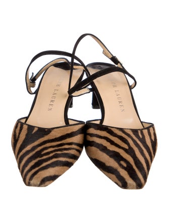 Ralph Lauren Ponyhair Animal Print Slingback Pumps
