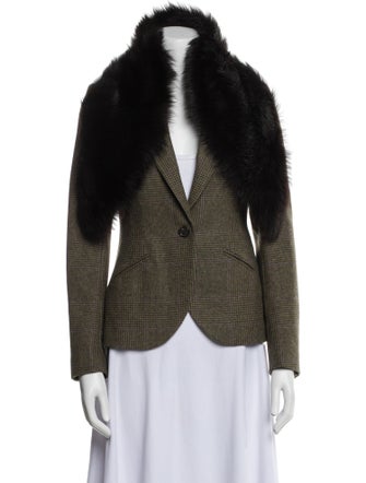 Ralph Lauren Wool Plaid Print Blazer