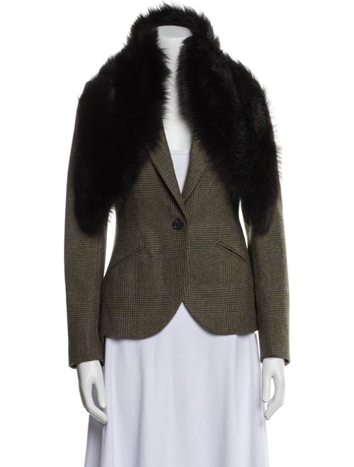 Ralph Lauren Wool Plaid Print Blazer