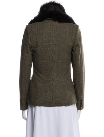 Ralph Lauren Wool Plaid Print Blazer