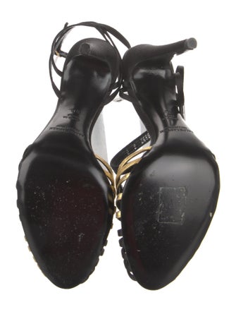 Ralph Lauren Suede Colorblock Pattern Sandals