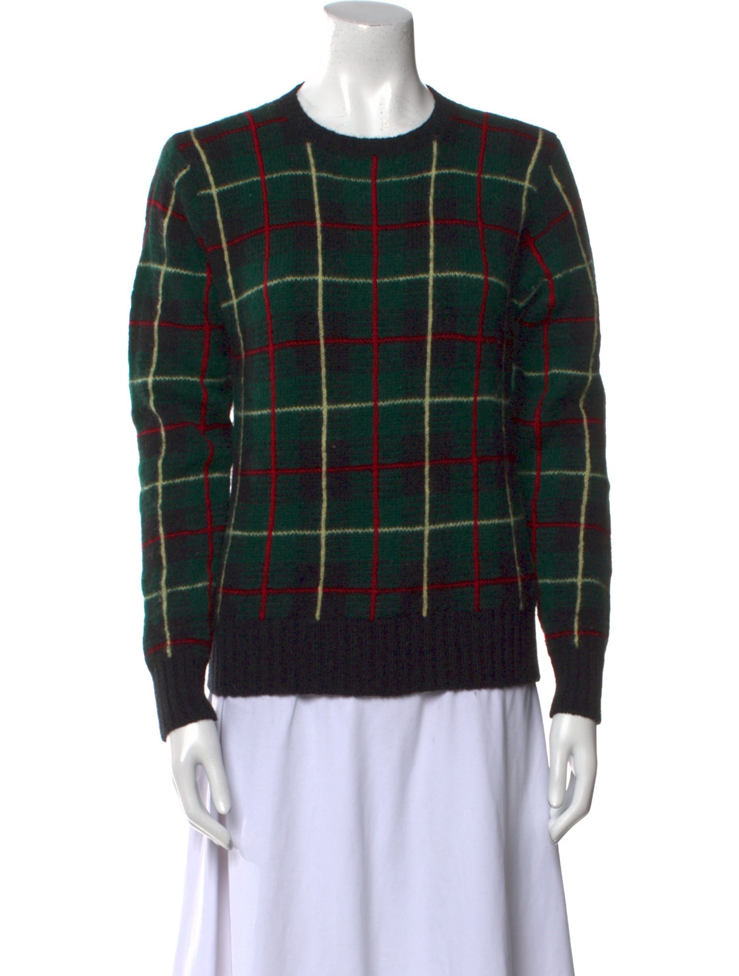 Ralph Lauren Wool Plaid Print Sweater
