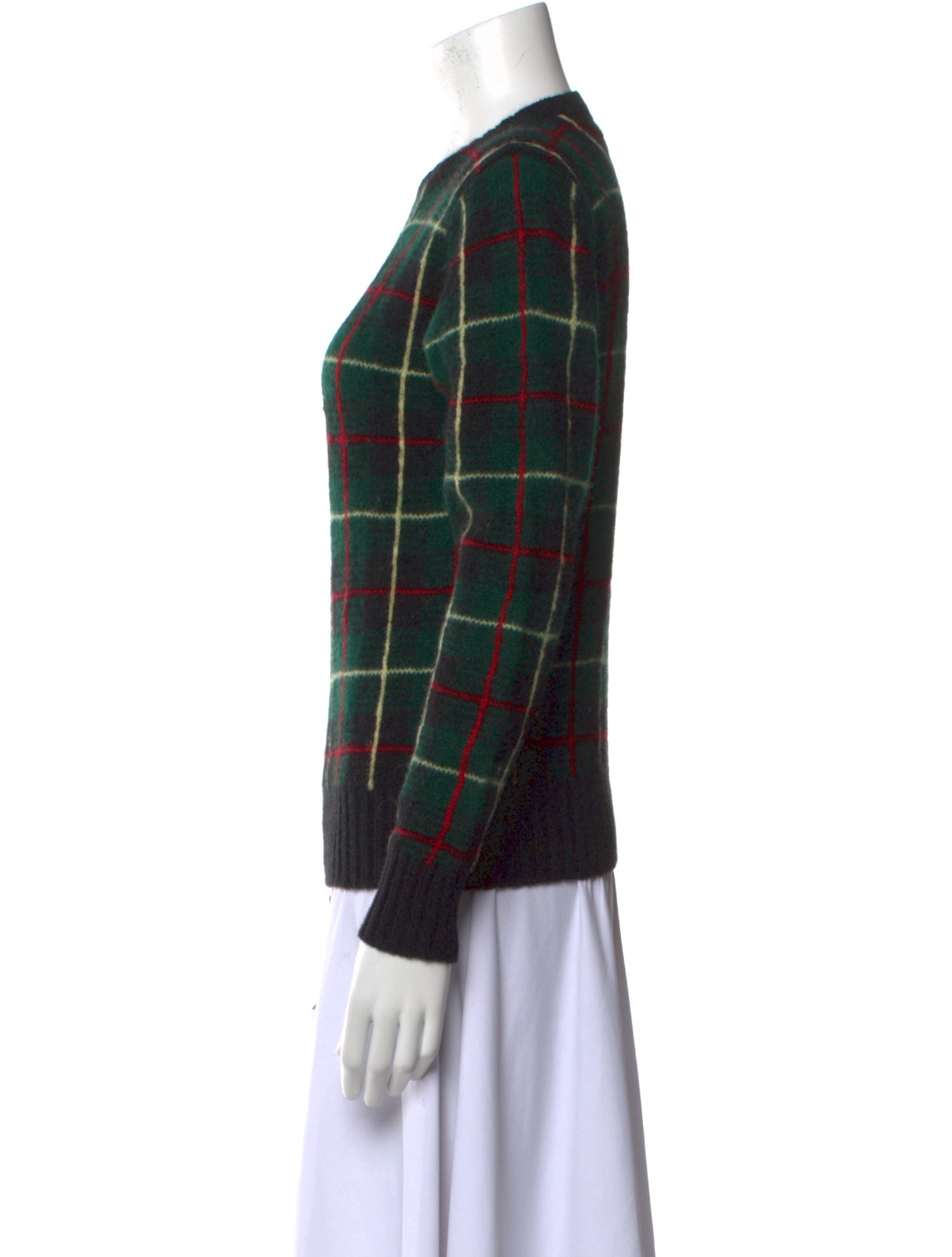 Ralph Lauren Wool Plaid Print Sweater