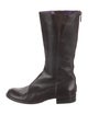 Ralph Lauren Leather Leather Trim Embellishment Moto Boots