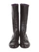 Ralph Lauren Leather Leather Trim Embellishment Moto Boots