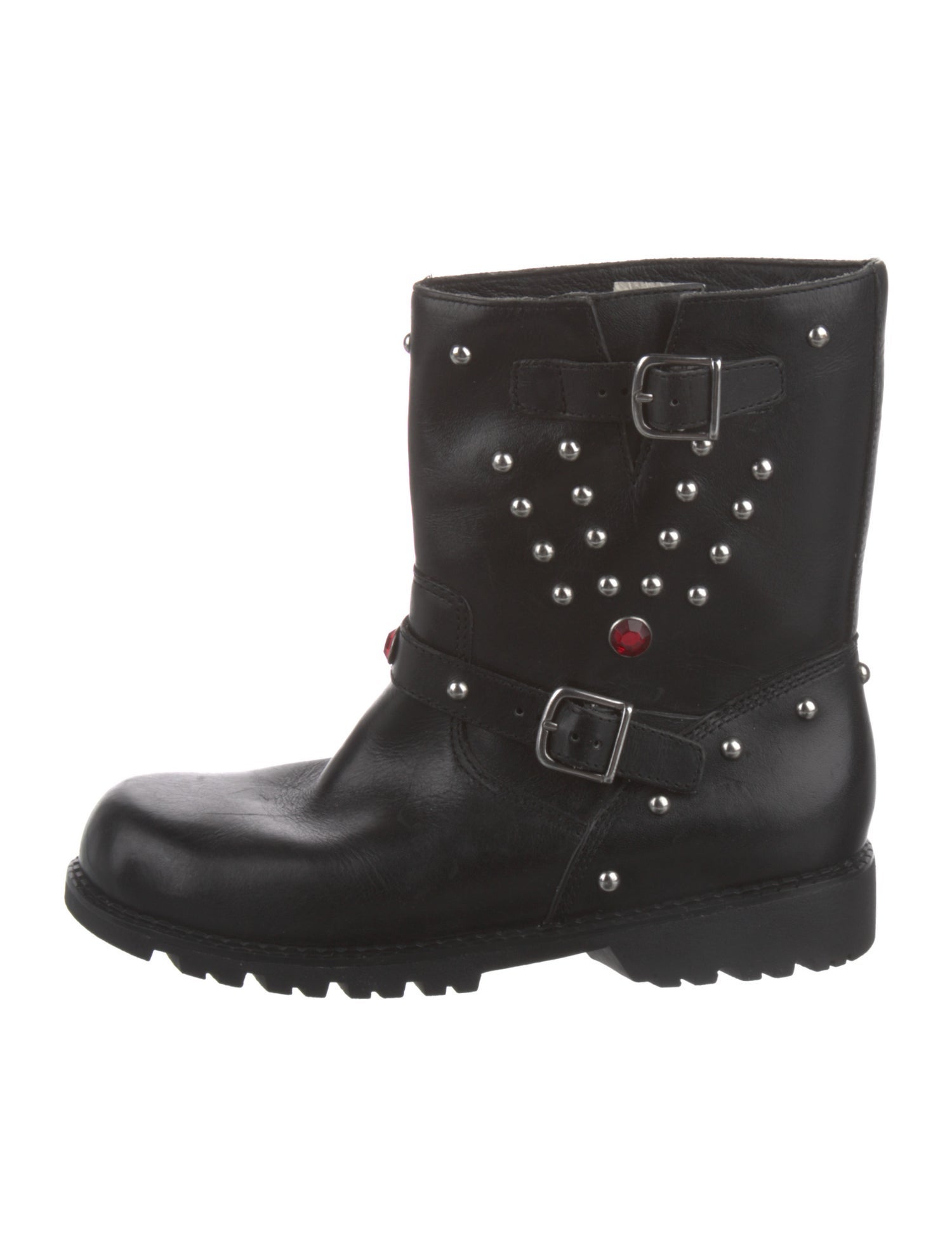 Ralph Lauren Leather Studded Accents Boots