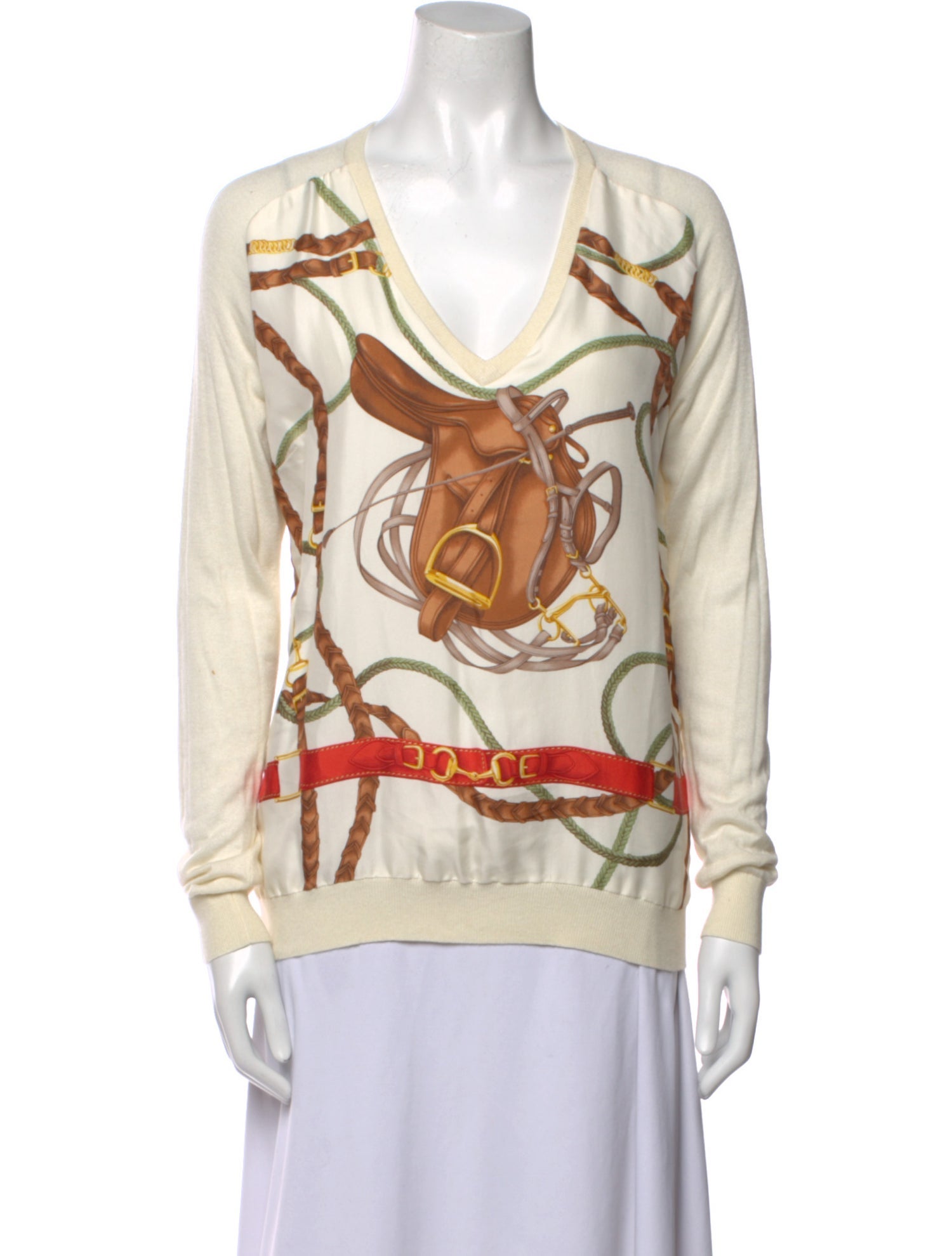 Ralph Lauren Printed V-Neck Sweater