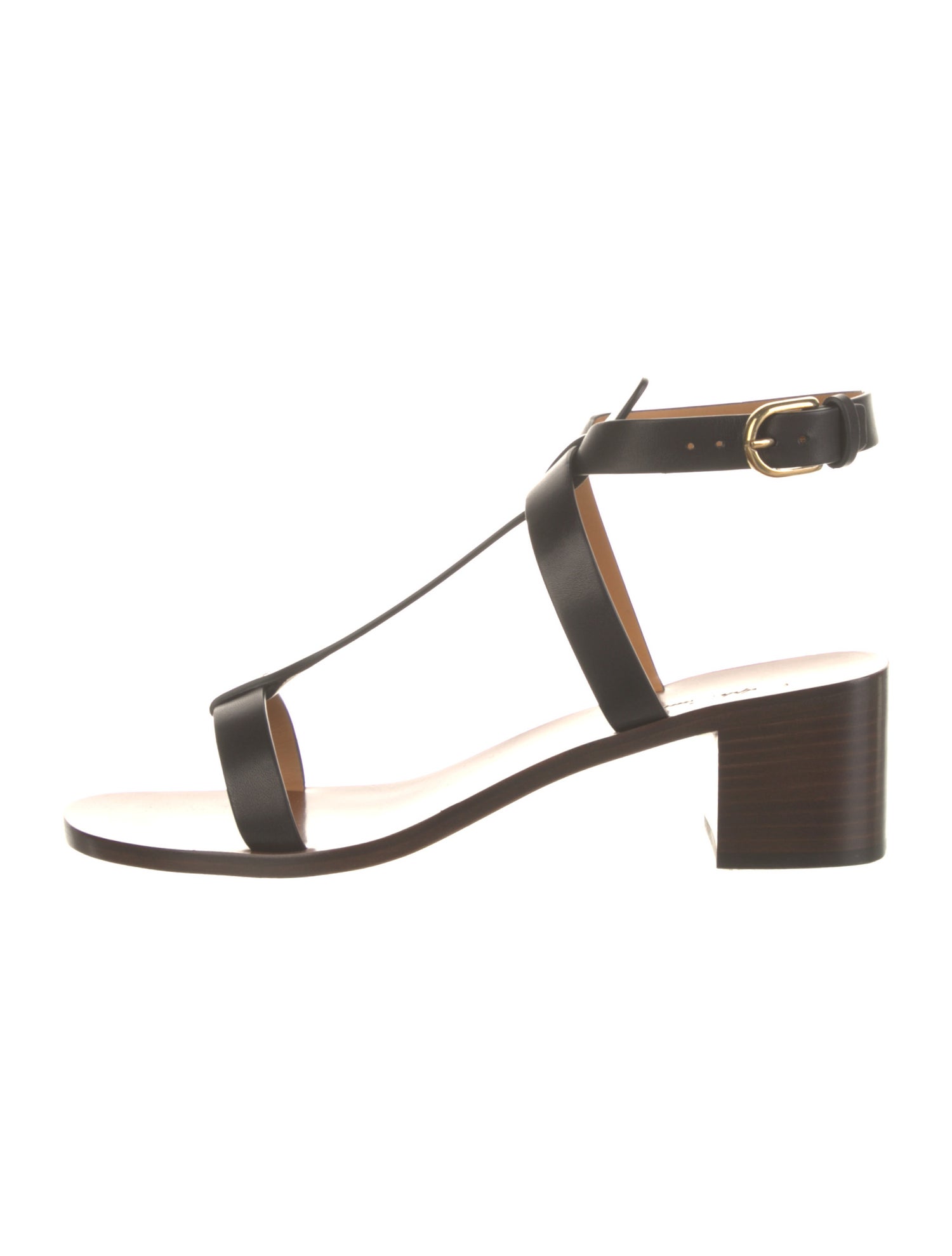 Ralph Lauren Leather T-Strap Sandals w/ Tags