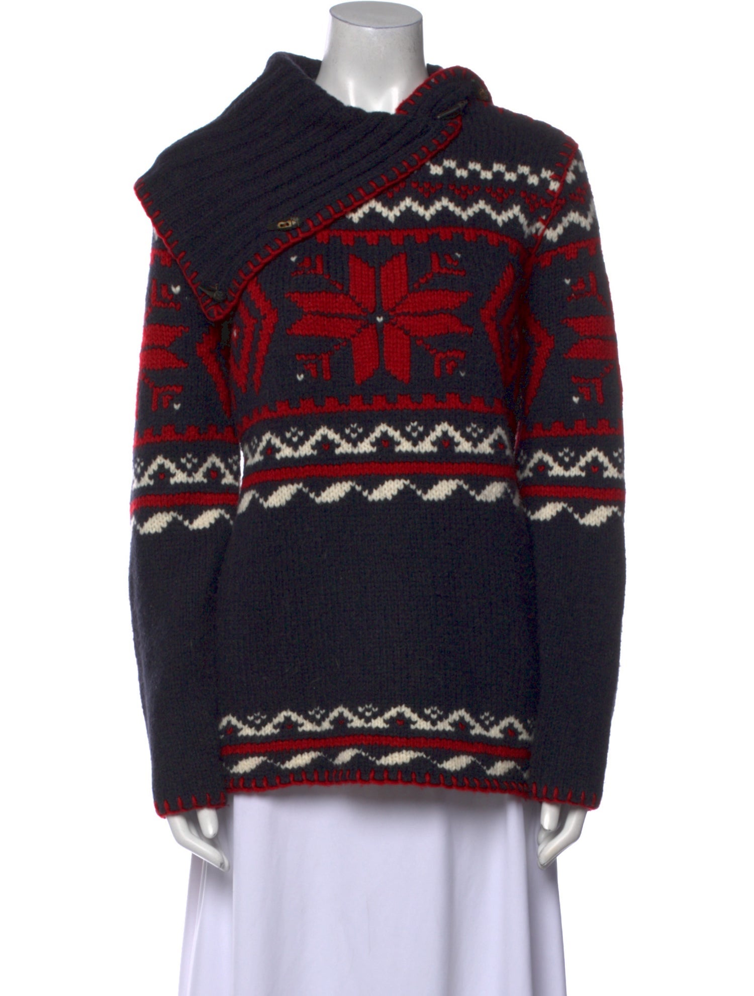 Ralph Lauren Printed Cowl Neck Sweater