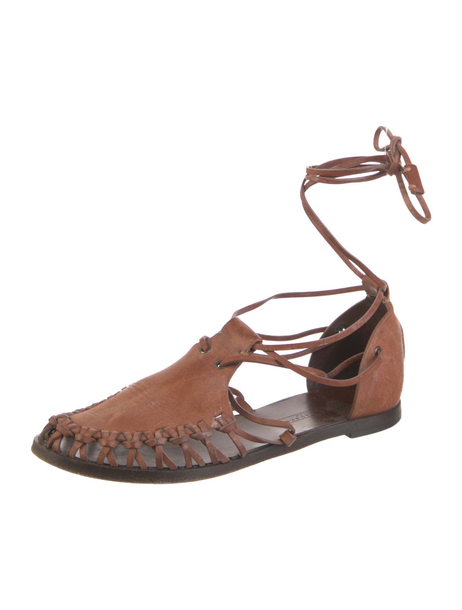 Ralph Lauren Leather Printed D'Orsay Flats