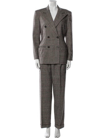 Ralph Lauren Wool Plaid Print Pant Set