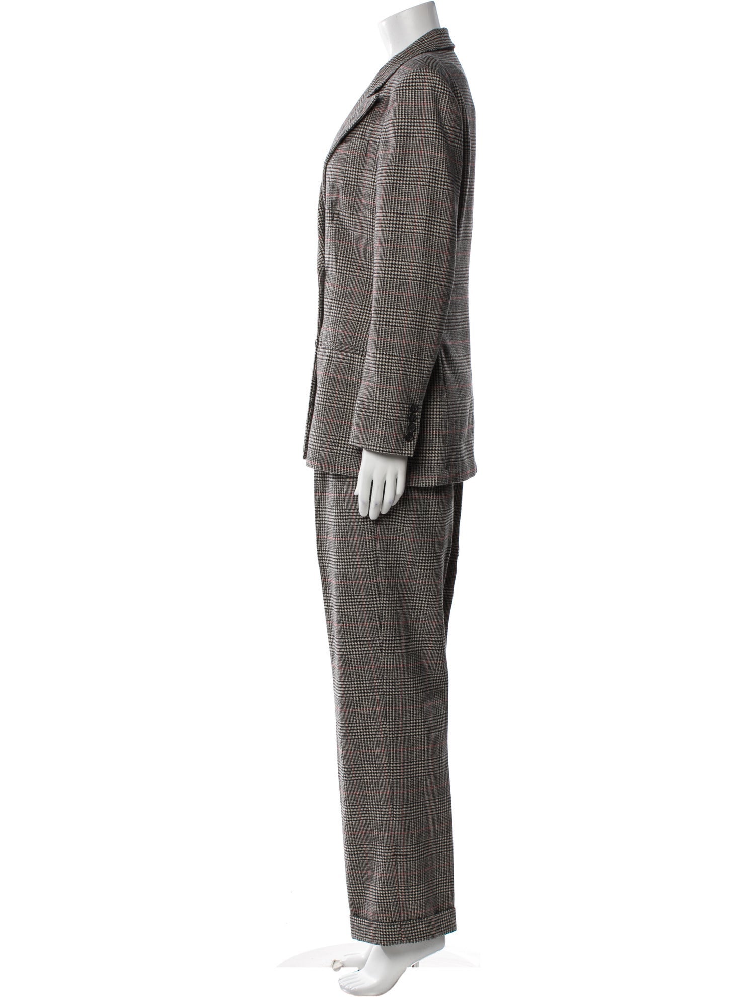 Ralph Lauren Wool Plaid Print Pant Set