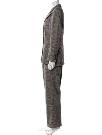 Ralph Lauren Wool Plaid Print Pant Set