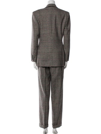Ralph Lauren Wool Plaid Print Pant Set