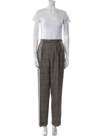 Ralph Lauren Wool Plaid Print Pant Set
