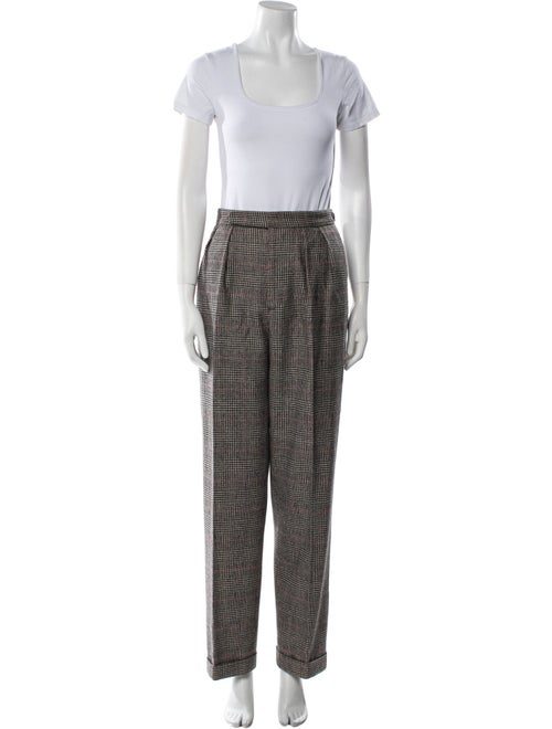 Ralph Lauren Wool Plaid Print Pant Set