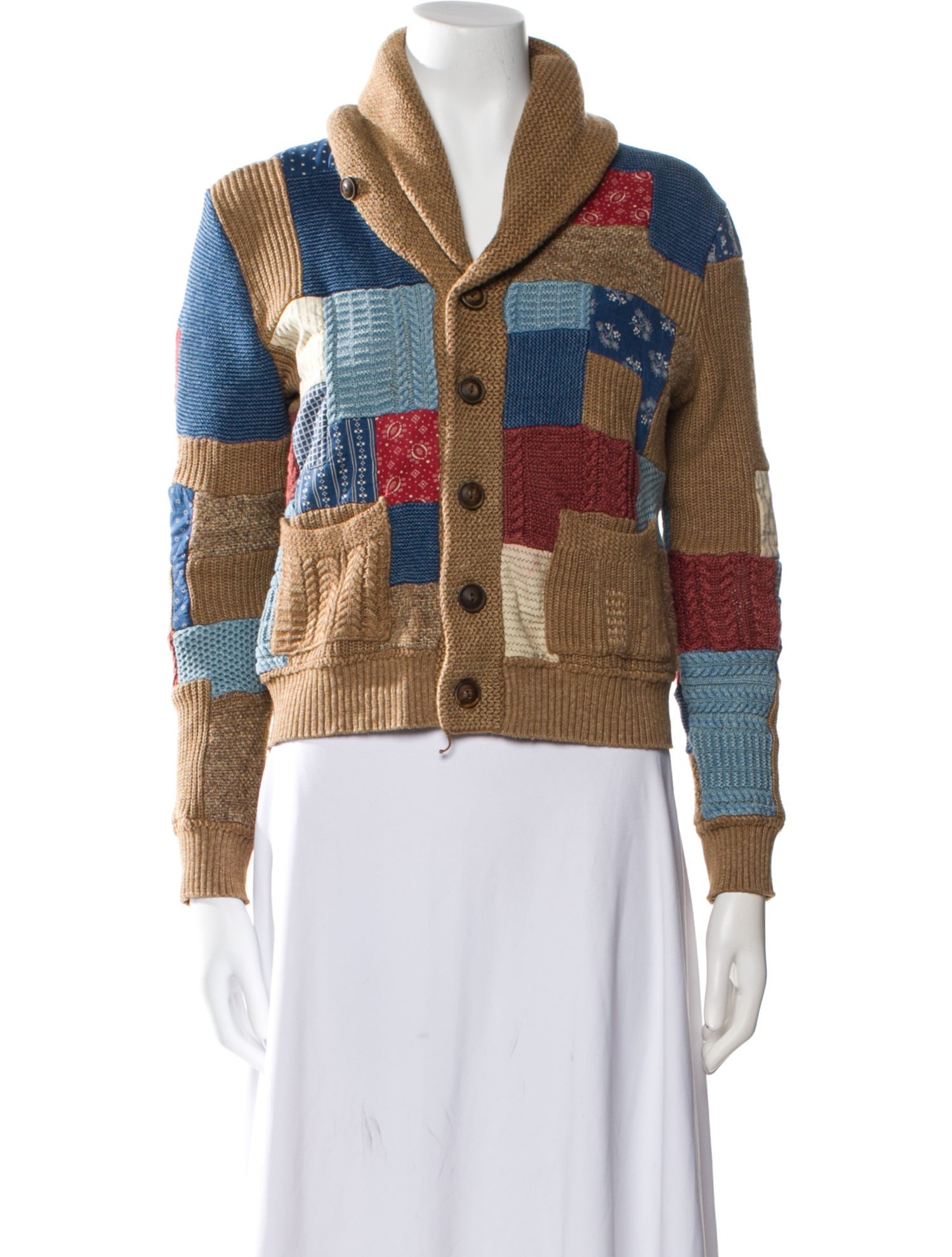 RRL & Co. Printed V-Neck Sweater